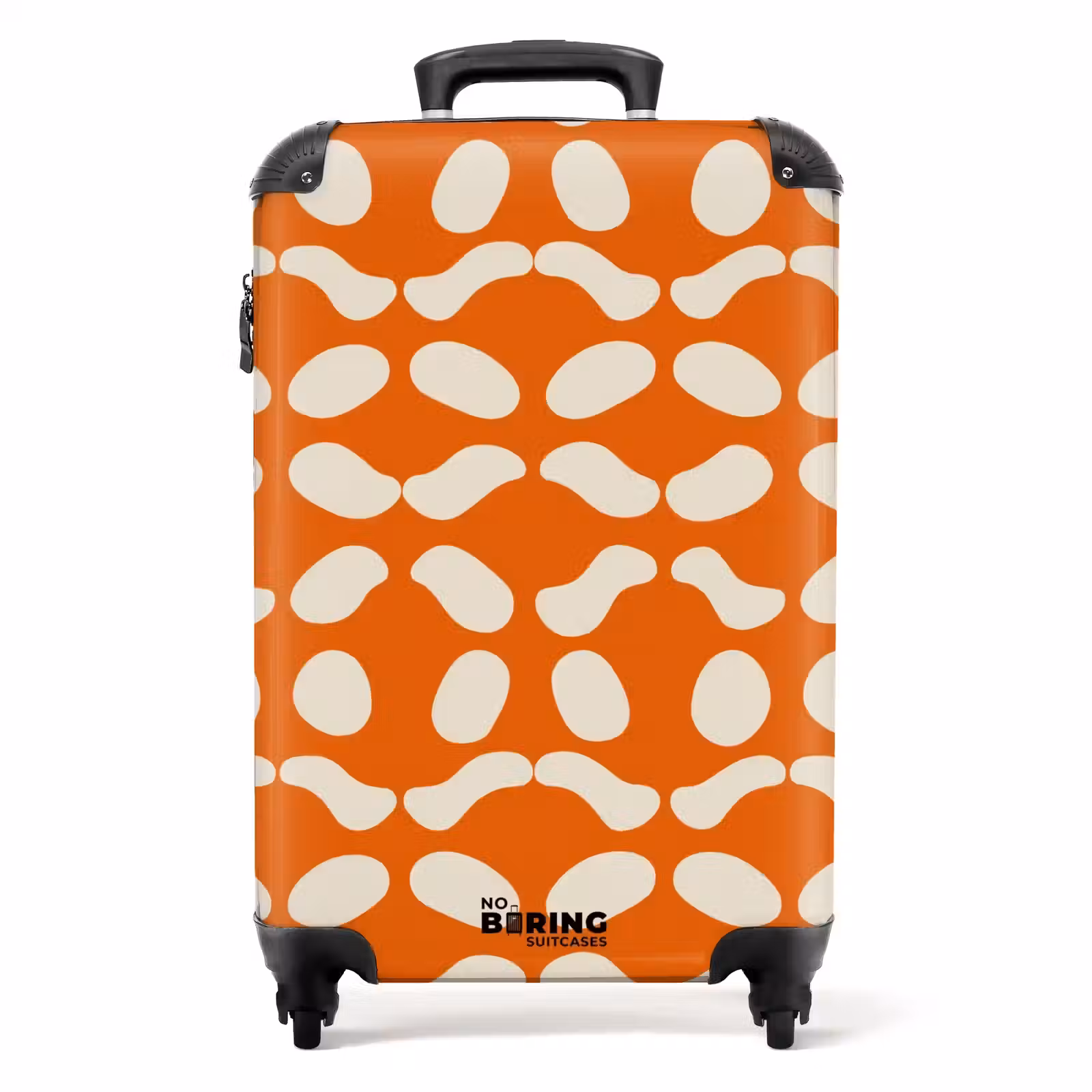 Koffer - Orange - Karomuster - Weiß — 1