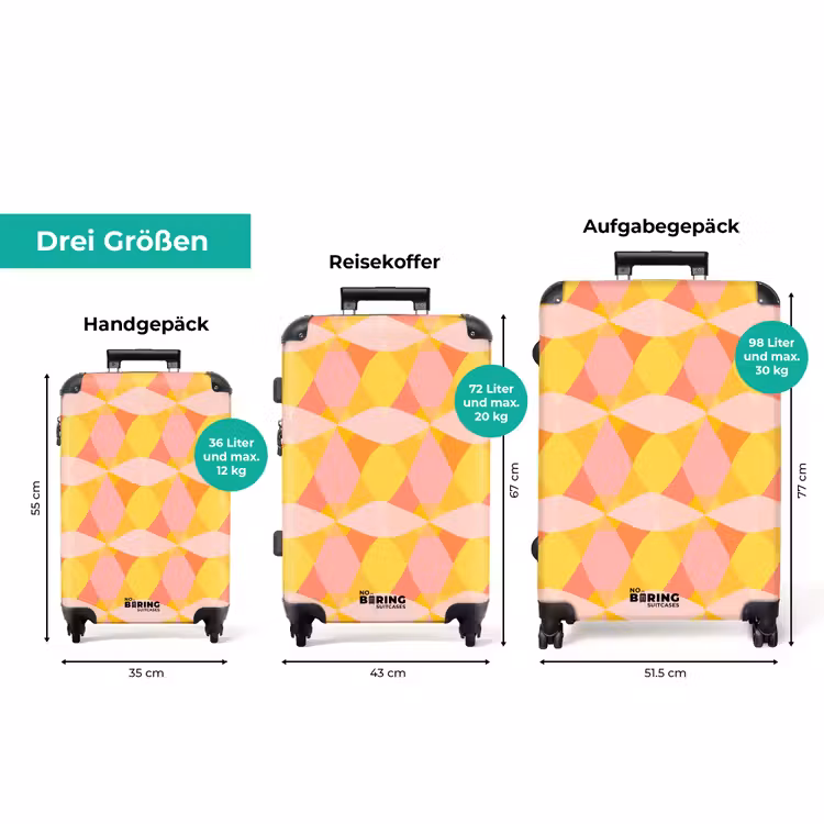 Koffer - Bunt - Schachbrettmuster - Blattformen — 3