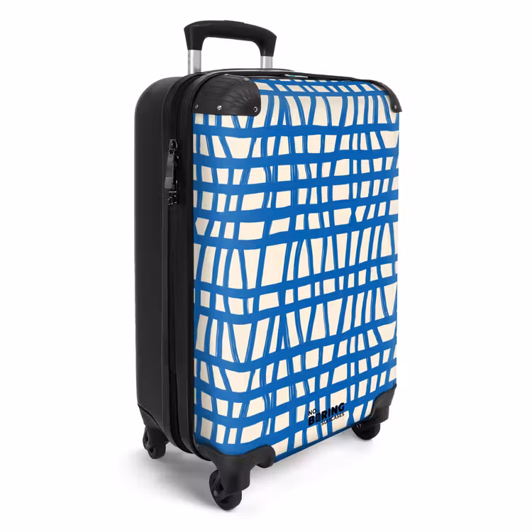 Koffer - Karomuster - Blau - Creme — 2