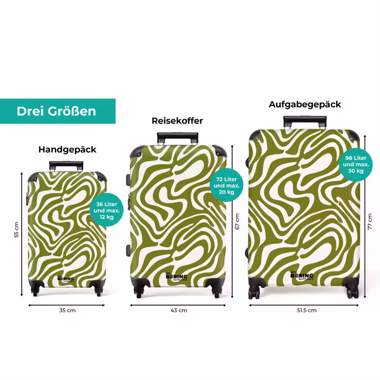 Koffer - Linienmuster - Grün - Bio — 3