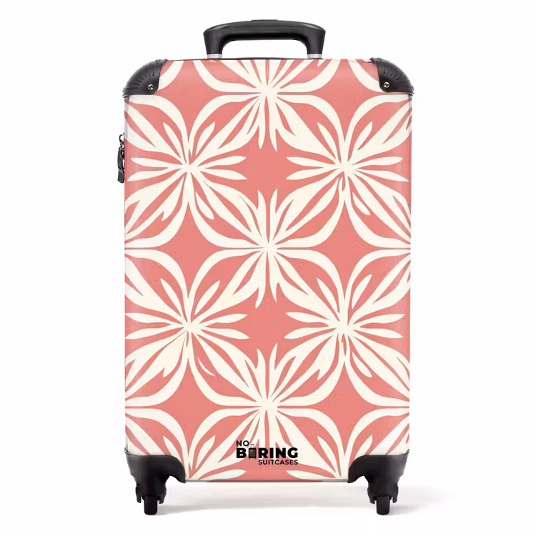 Koffer - Rosa - Florales Motiv - Weiß - Modern — 1