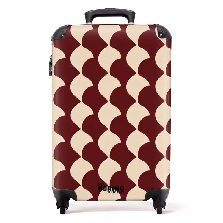 Koffer - Rot - Kachelmuster - Creme — 1
