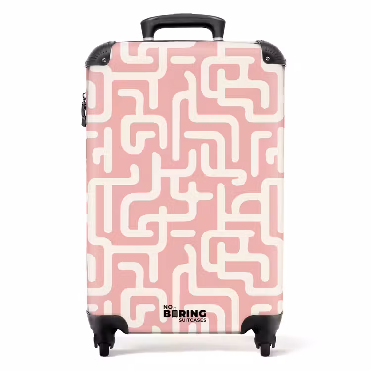 Koffer - Labyrinth-Muster - Rosa - Weiß - Abstrakt — 1