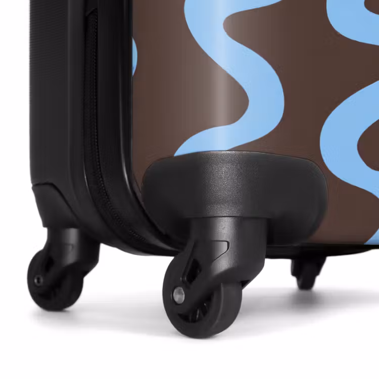 Koffer - Sich windende Linien - Blau - Braun - Minimalistisch — 7