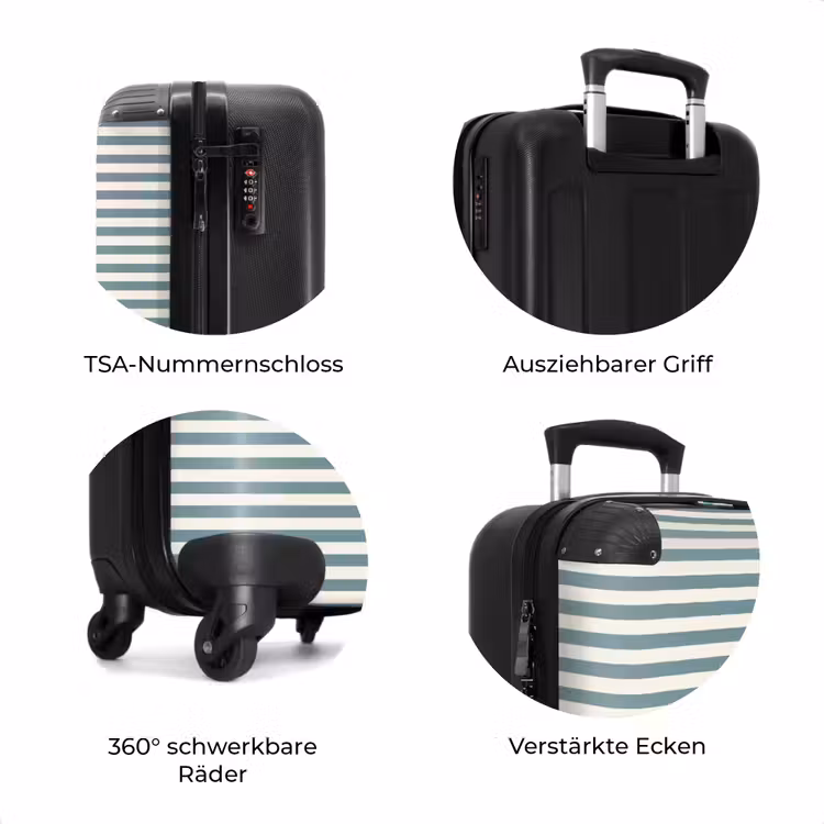 Koffer - Streifen - Modern - Blau — 8