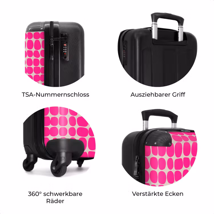 Koffer - Tupfen - Muster - Rosa — 8
