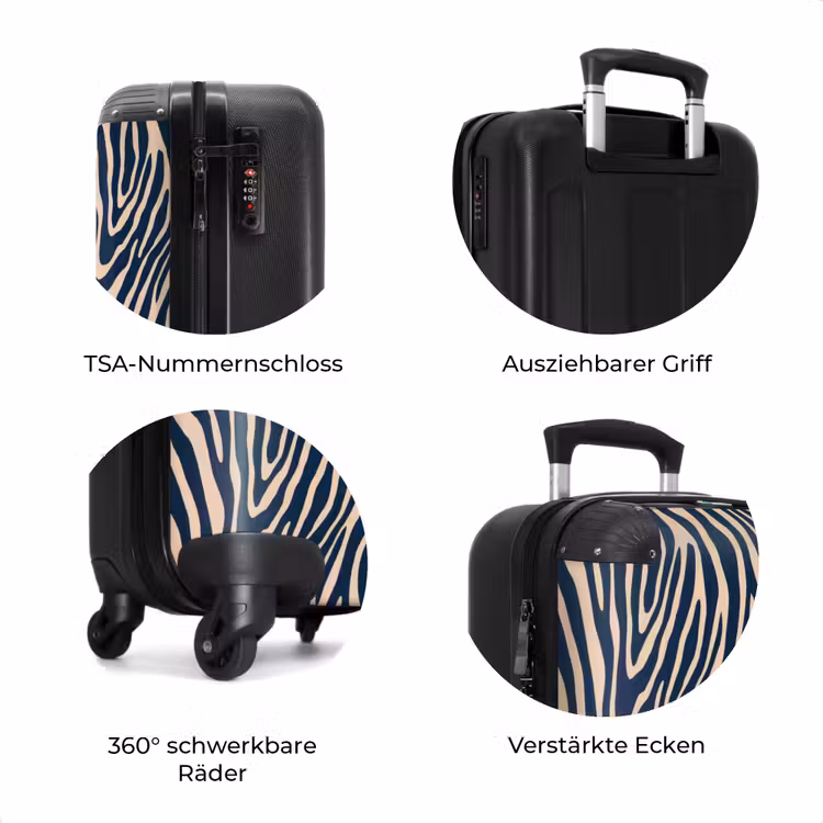 Koffer - Zebra - Muster - Blau - Beige — 8