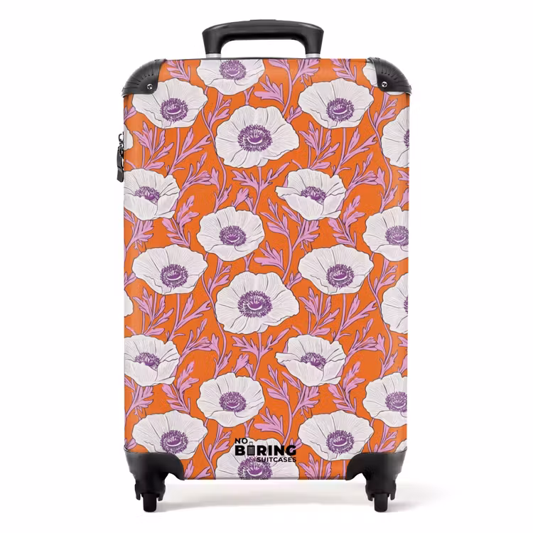 Koffer - Blumen - Grafik - Orange — 1