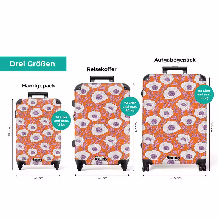 Koffer - Blumen - Grafik - Orange — 3