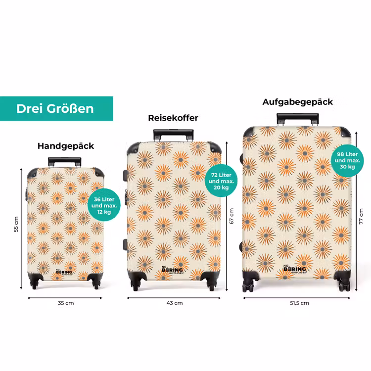 Koffer - Gänseblümchen - Muster - Orange — 3