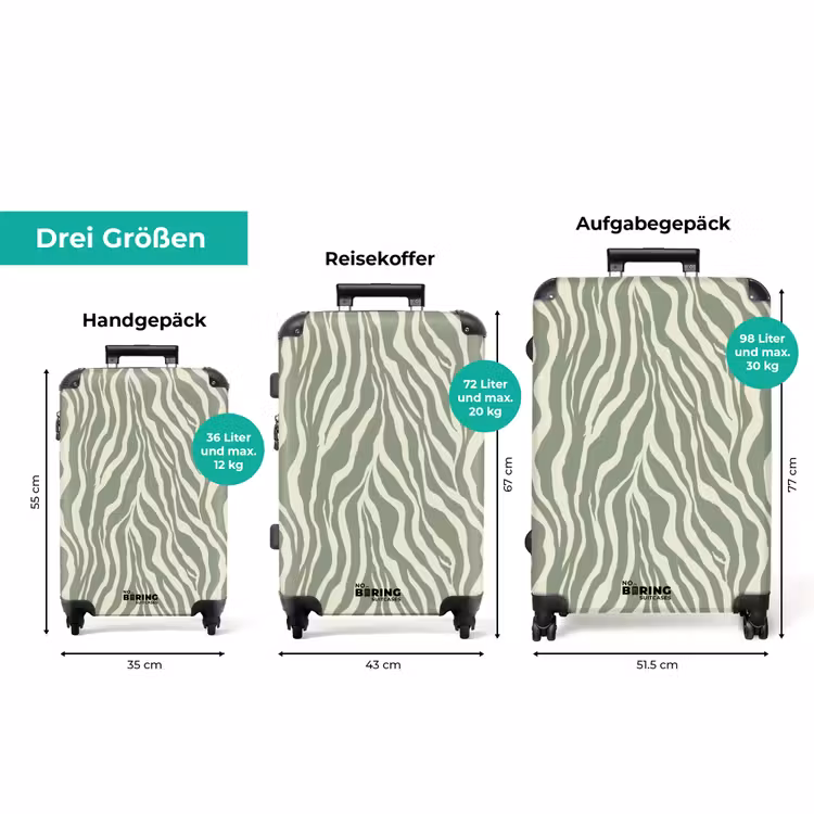 Koffer - Zebra - Motiv - Grün — 3