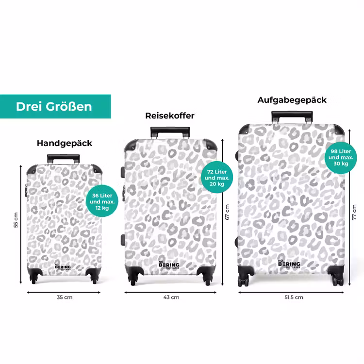 Koffer - Leopard - Motiv - Grau — 3