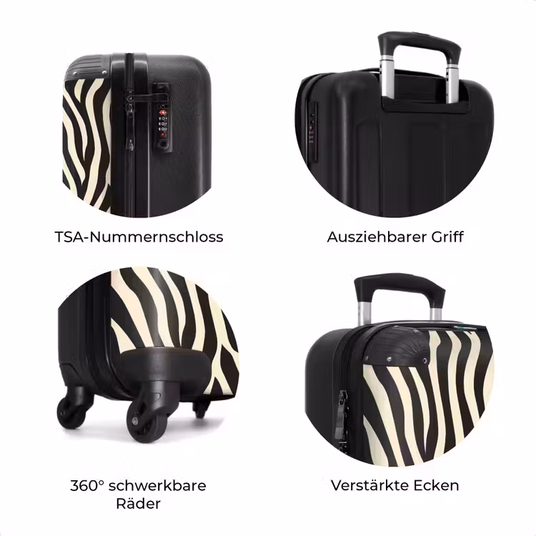 Koffer - Zebra - Druck - Klassisch - Schwarz — 8