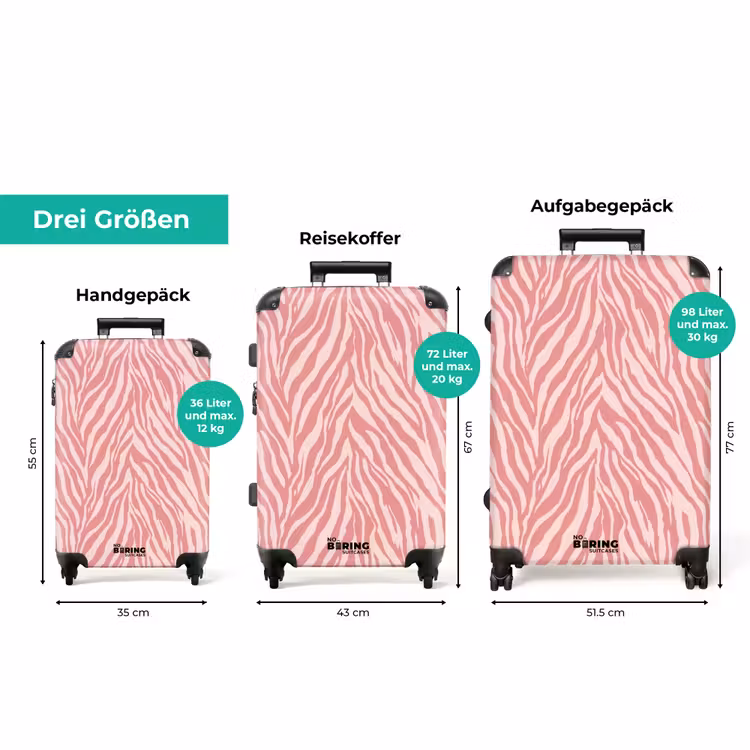 Koffer - Zebra - Druck - Rosa — 3