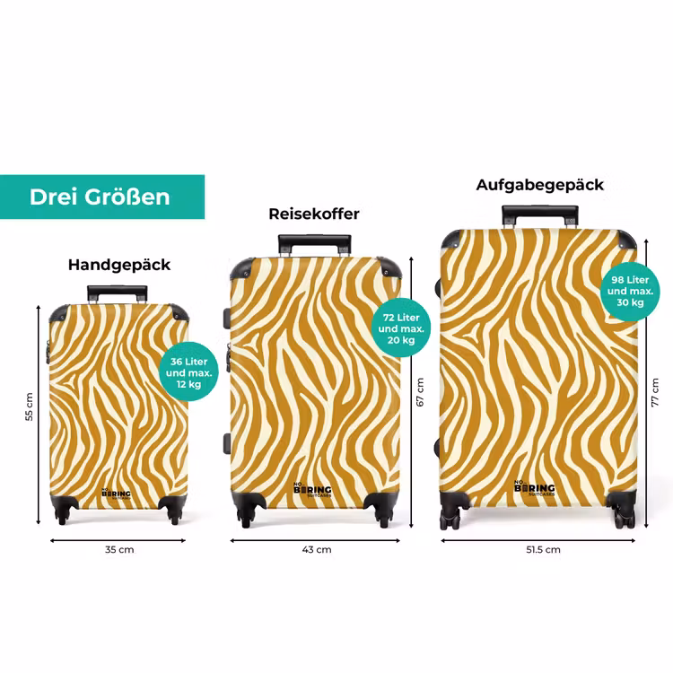 Koffer - Zebra - Klassisch - Ocker - Gelb — 3