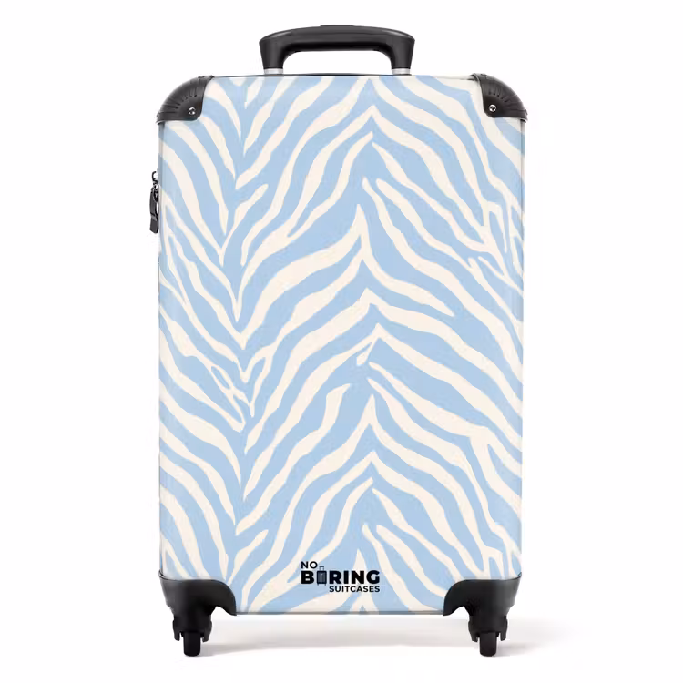 Koffer - Zebra - Motiv - Blau - Weiß — 1