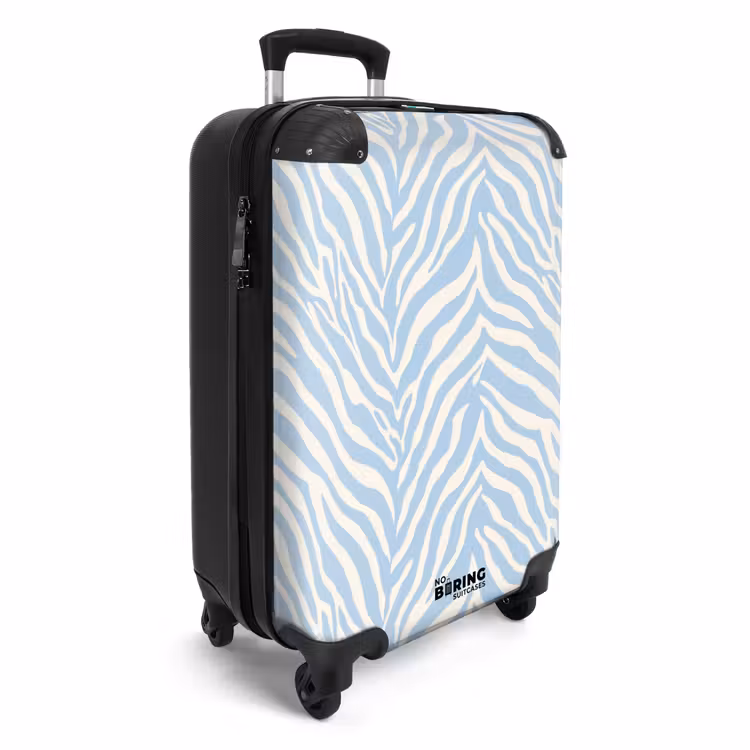 Koffer - Zebra - Motiv - Blau - Weiß — 2