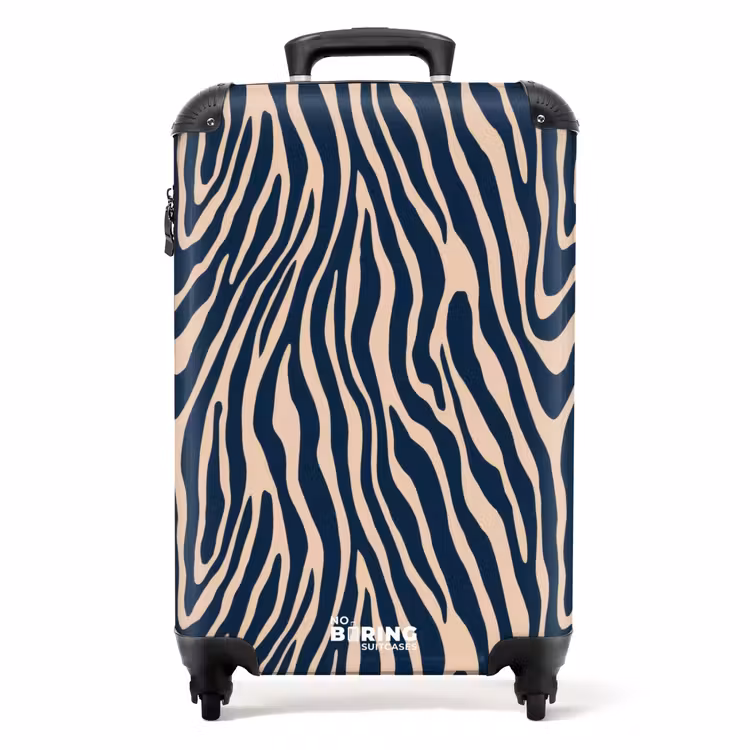 Koffer - Zebra - Muster - Blau - Beige — 1