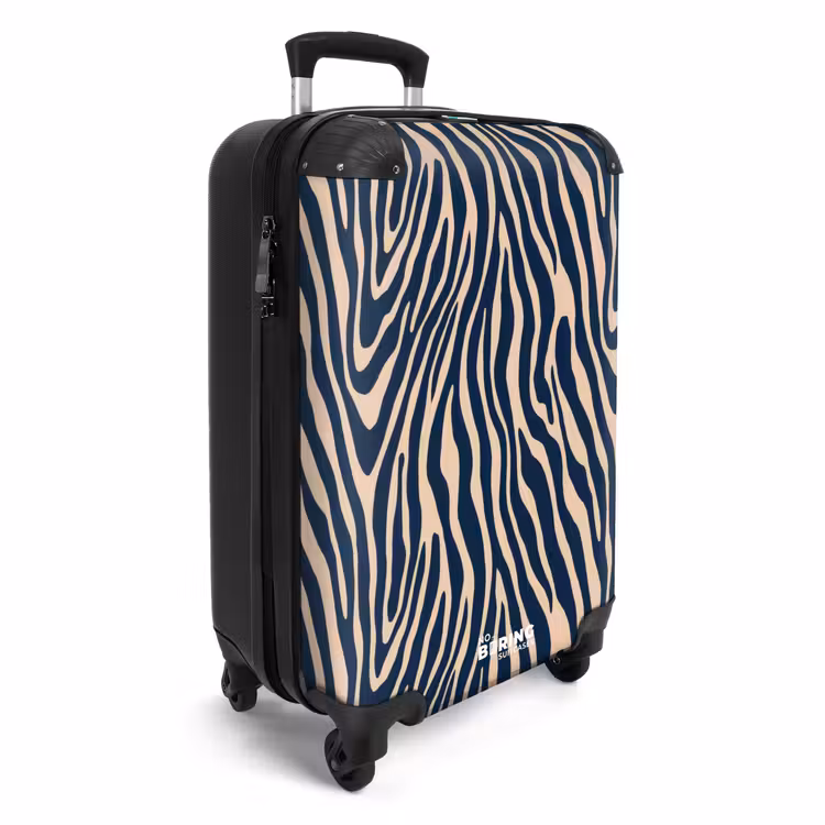 Koffer - Zebra - Muster - Blau - Beige — 2