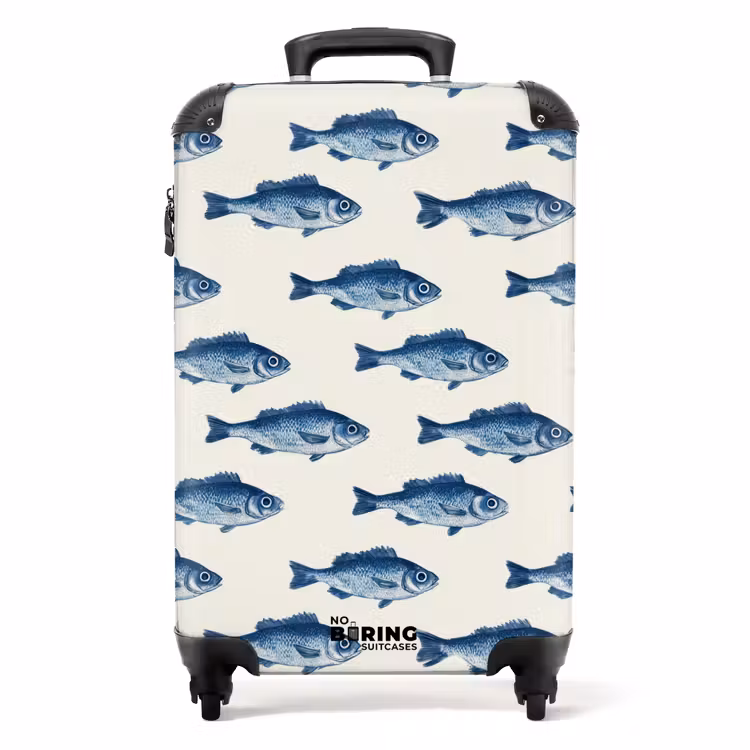 Koffer - Fisch - Muster - Blau — 1