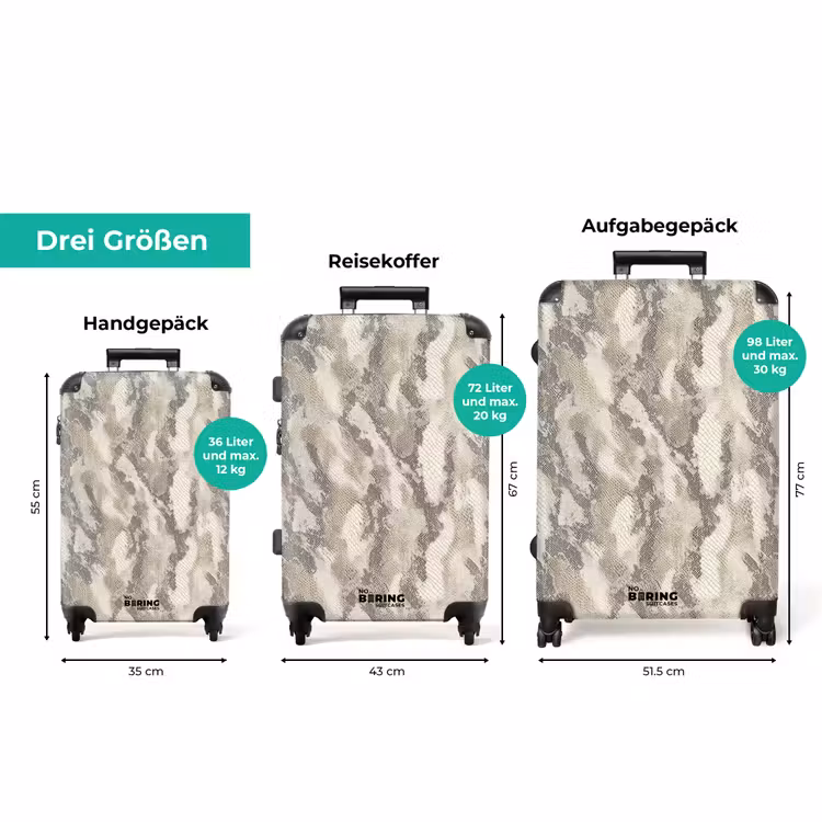 Koffer - Schlange - Muster - Taupe — 3