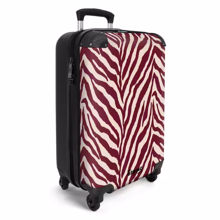 Koffer - Zebra - Motiv - Bordeaux - Rot — 2