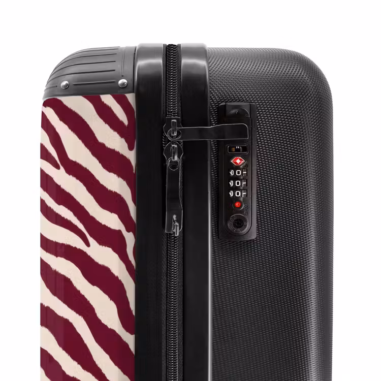 Koffer - Zebra - Motiv - Bordeaux - Rot — 6