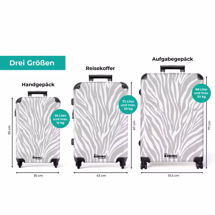 Koffer - Zebra - Motiv - Grau — 3