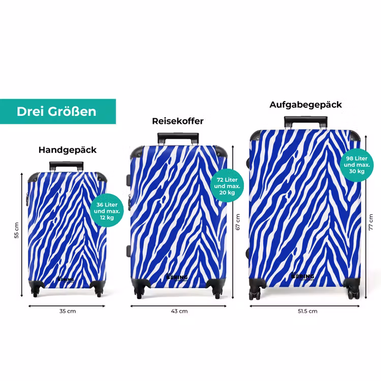 Koffer - Zebra - Muster - Kobalt - Blau — 3