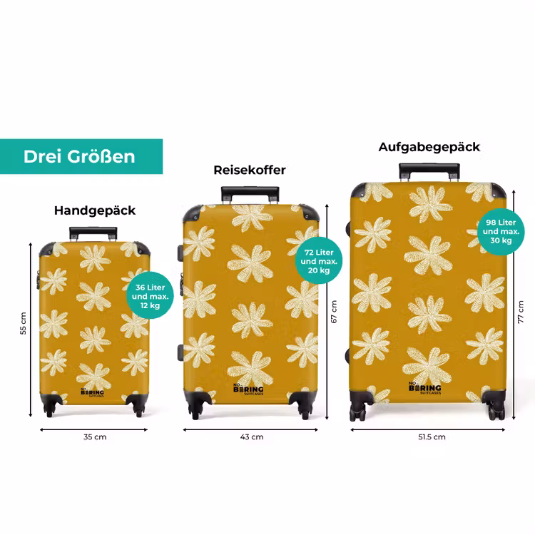 Koffer - Blume - Verspielt - Ockergelb — 3