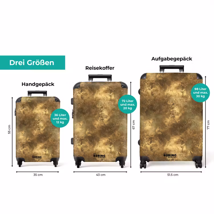 Koffer - Antik - Metallic-Look - Gold — 3