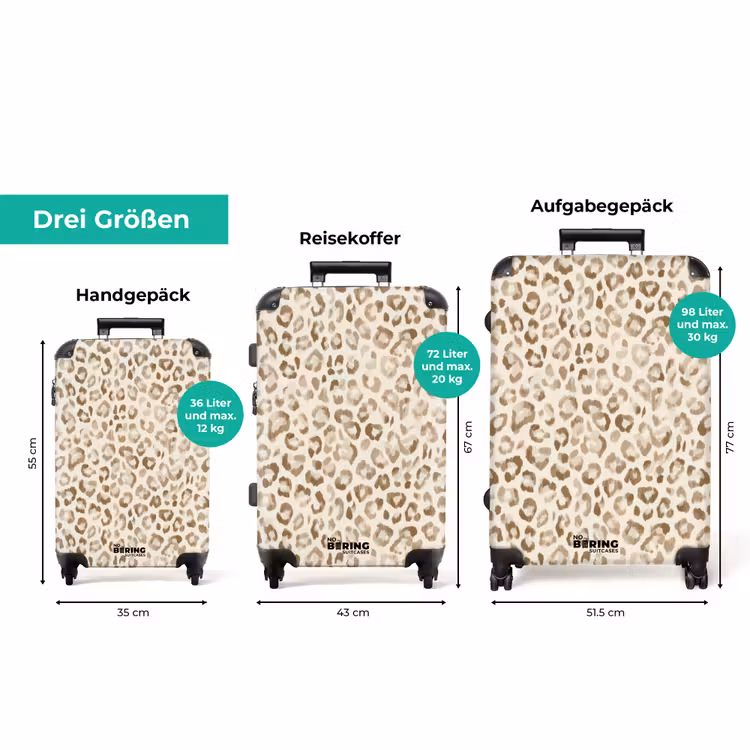Koffer - Leopard - Klassisch - Beige — 3