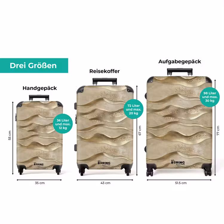 Koffer - Wellen - Muster - Gold — 3