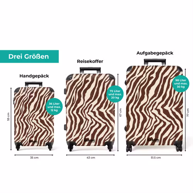 Koffer - Zebra - Muster - Schwarz - Weiß — 3