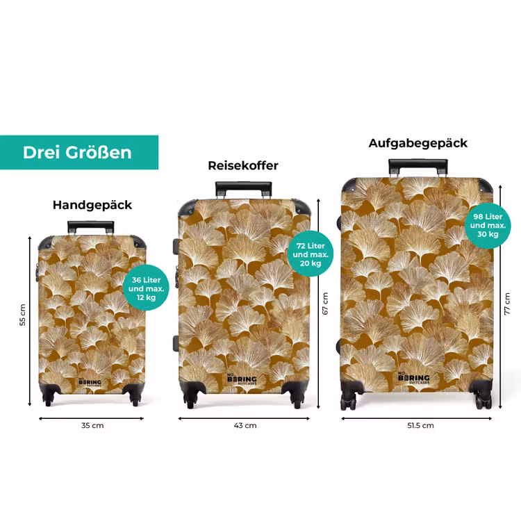 Koffer - Ginkgo - Blätter - Gold — 3