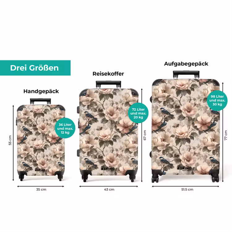 Koffer - Klassisch - Vögel - Farbenfroh — 3