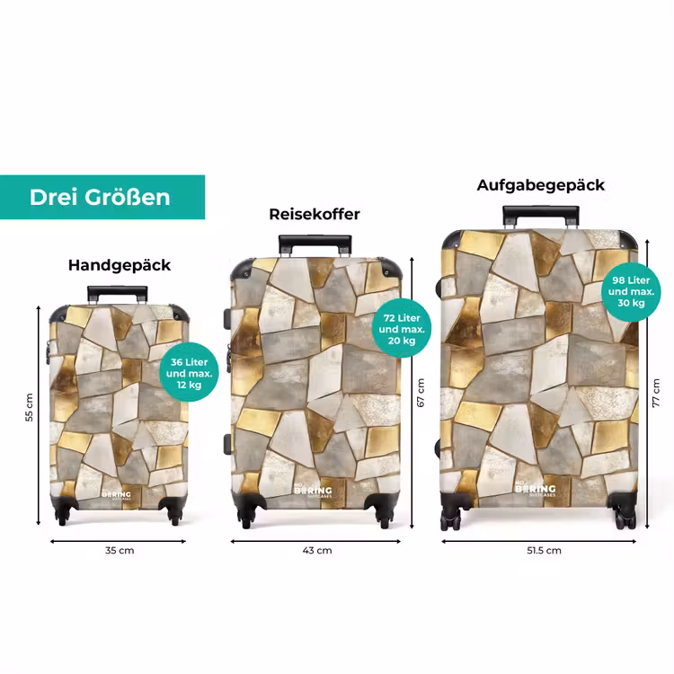 Koffer - Mosaik - Marmor - Gold — 3