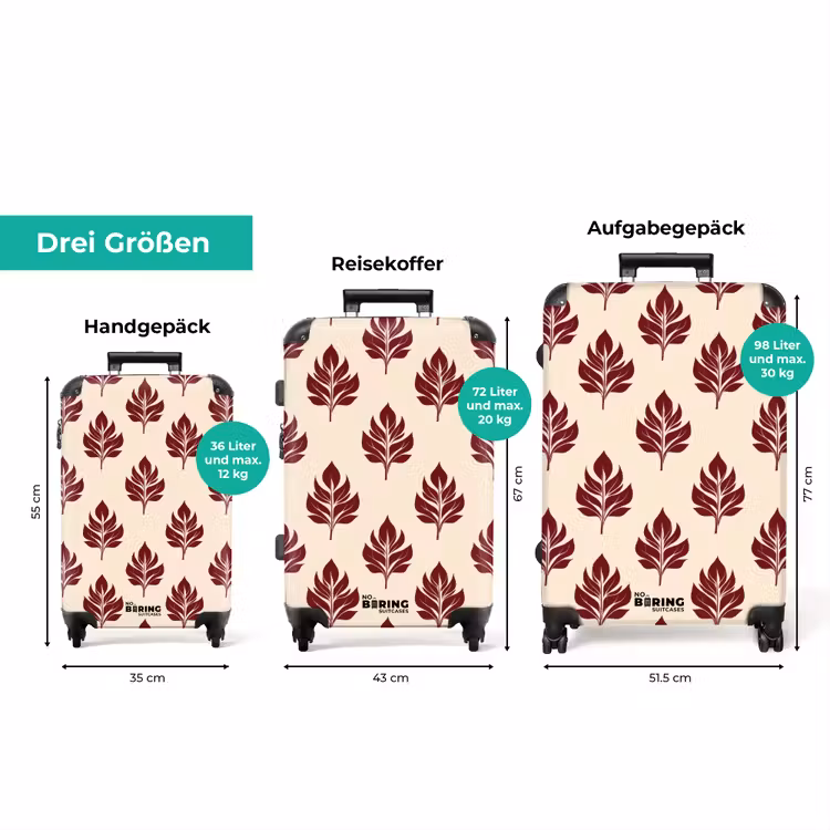 Koffer - Botanisch - Muster - Bordeaux — 3