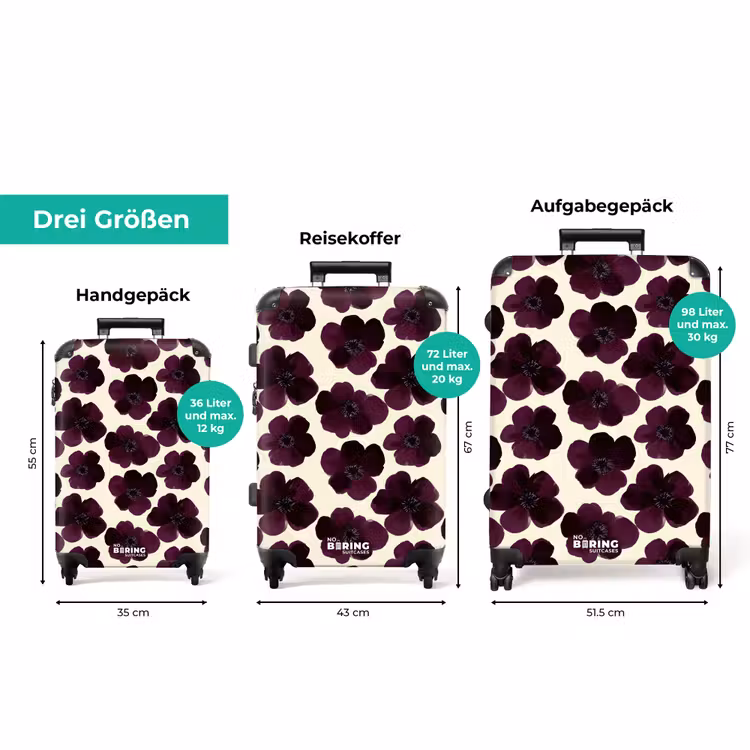 Koffer - Blumen - Aquarell - Lila — 3