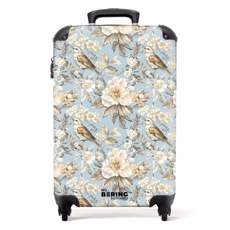 Koffer - Botanisch - Singvogel - Blau — 1