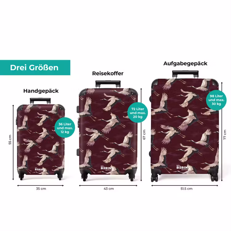 Koffer - Kranich - Klassisch - Bordeaux — 3