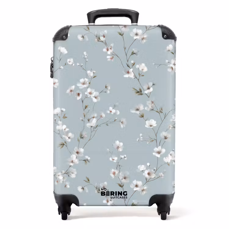 Koffer - Klassisch - Blumen - Blau — 1