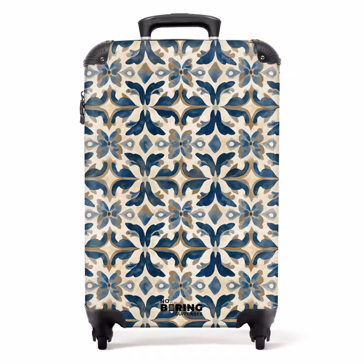 Koffer - Fliese - Muster - Blau - Beige — 1