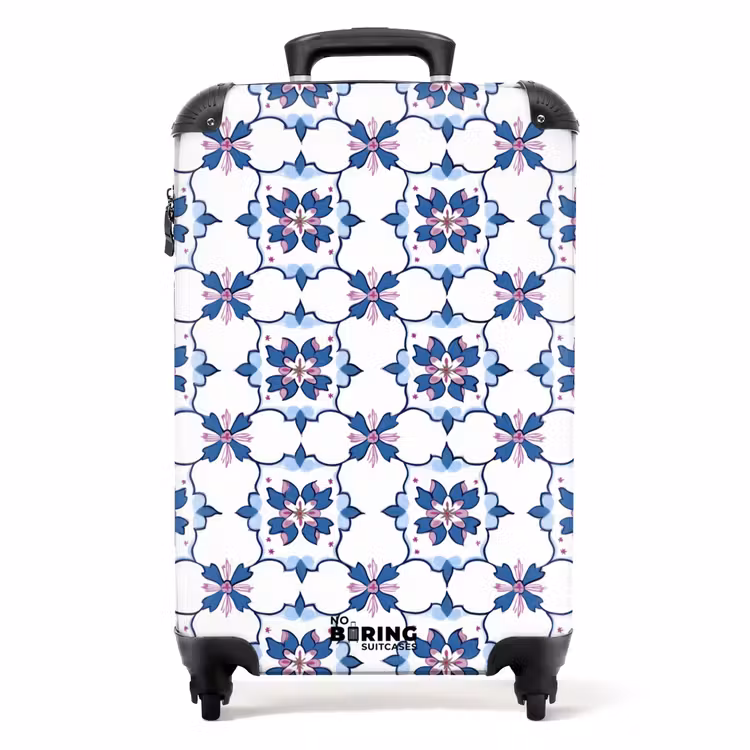 Koffer - Modern - Muster - Blau - Rosa — 1