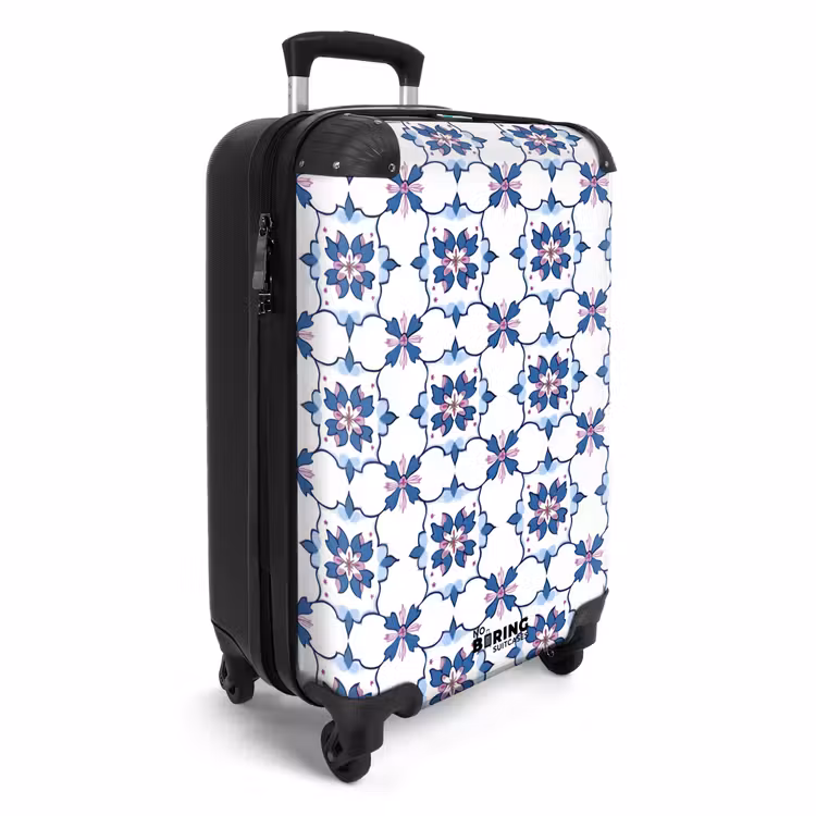 Koffer - Modern - Muster - Blau - Rosa — 2