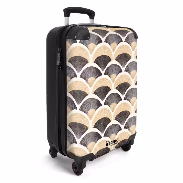 Koffer - Fächer - Muster - Schwarz - Beige — 2