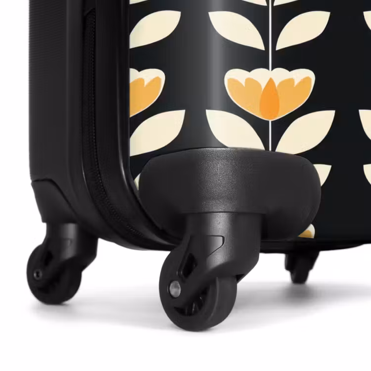 Koffer - Retro - Blume - Schwarz - Ockergelb — 7