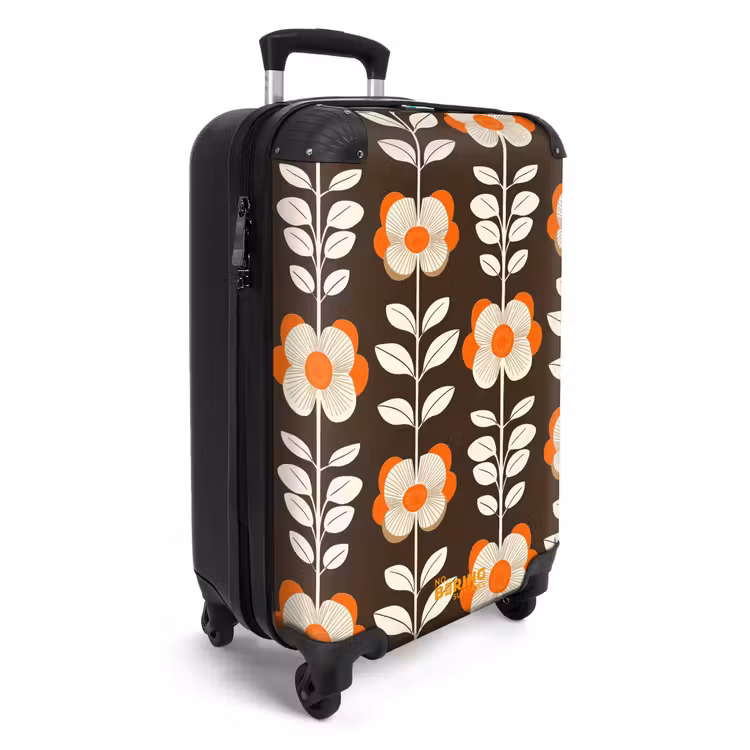Koffer - Blumen - Retro - Braun — 2