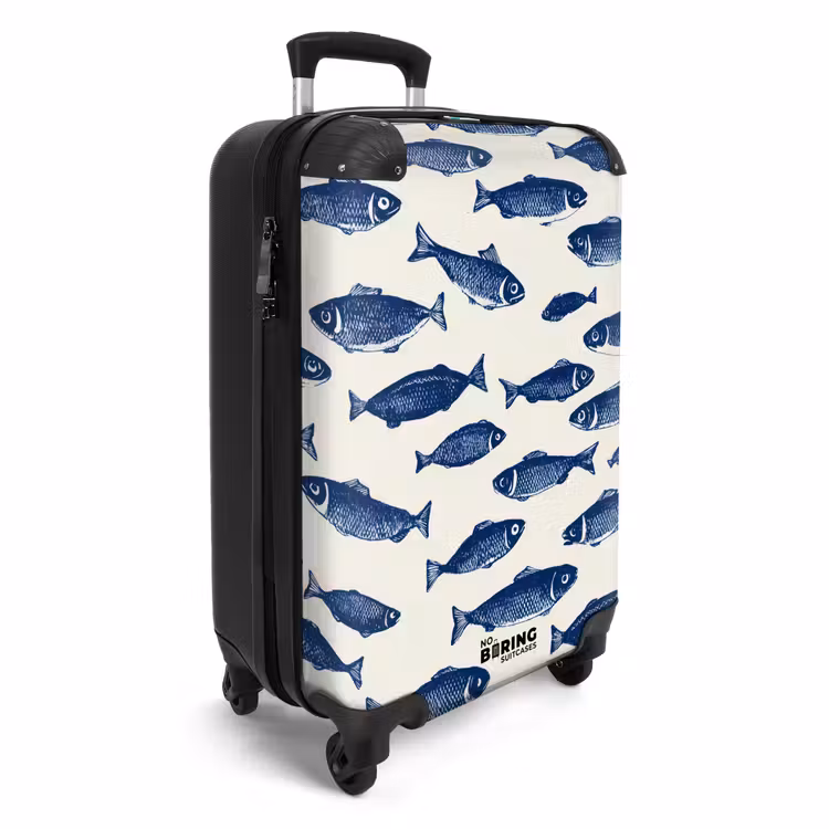 Koffer - Fisch - Muster - Blau - Weiß — 2