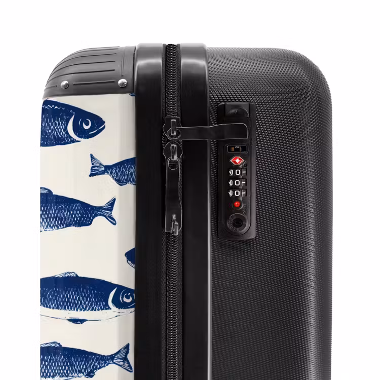 Koffer - Fisch - Muster - Blau - Weiß — 6